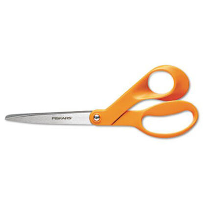 Picture of Home and Office Scissors, 8" Long, 3.5" Cut Length, Orange Offset HandleFSK94518697WJ