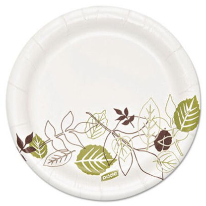 Picture of Pathways Soak Proof Shield Heavyweight Paper Plates, WiseSize, 5.88" dia, Green/Burgundy, 500/CartonDXE-SXP6WS