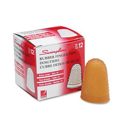 Picture of Rubber Finger Tips, 14 (X-Large), Amber, DozenSWI-54014