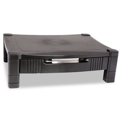 Picture of Monitor Stand with Drawer, 17" x 13.25" x 3" to 6.5", Black, Supports 50 lbsKTK-MS420