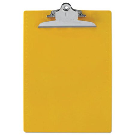 Picture of Recycled Plastic Clipboard w/Ruler Edge, 1" Clip Cap, 8.5 x 11 Sheets, YellowSAU-21605