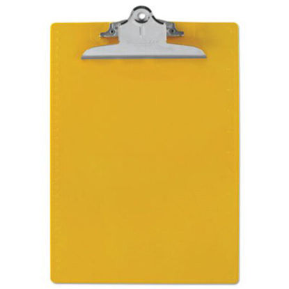 Picture of Recycled Plastic Clipboard w/Ruler Edge, 1" Clip Cap, 8.5 x 11 Sheets, YellowSAU-21605