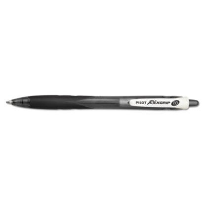 Picture of RexGrip BeGreen Ballpoint Pen, Retractable, Medium 1 mm, Black Ink, Black Barrel, DozenPIL-32370