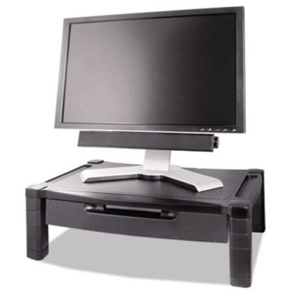 Picture of Wide Deluxe Two-Level Monitor Stand with Drawer, 20" x 13.25" x 3" to 6.5", Black, Supports 50 lbsKTK-MS520