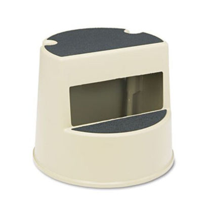 Picture of Rolling Step Stool, Curved Design, 2-Step, Retracting Casters, 16 dia. x 13.5h, BeigeRCP-252300BGE