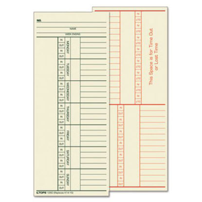 Picture of Time Card for Cincinnati, Named Days, Two-Sided, 3 3/8 x 8 1/4, 500/BoxTOP-1260