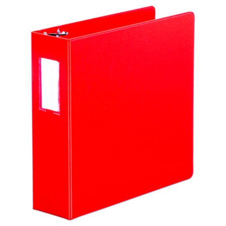 Picture of Economy Non-View Round Ring Binder, 3 Rings, 3" Capacity, 11 x 8.5, RedUNV-35413