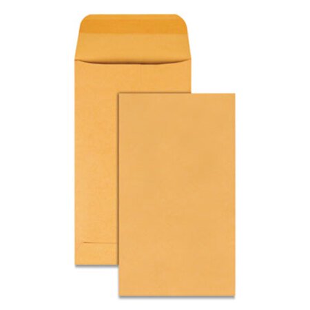 Picture of Kraft Coin and Small Parts Envelope, #5 1/2, Square Flap, Gummed Closure, 3.13 x 5.5, Brown Kraft, 500/BoxQUA-50560