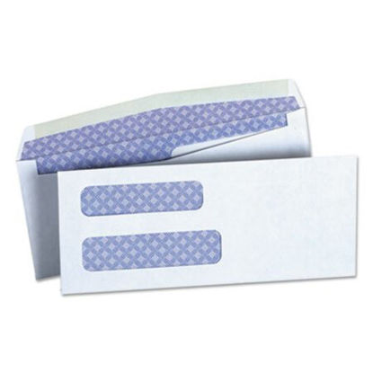 Picture of Double Window Business Envelope, #8 5/8, Square Flap, Gummed Closure, 3.63 x 8.63, White, 500/BoxUNV-36300