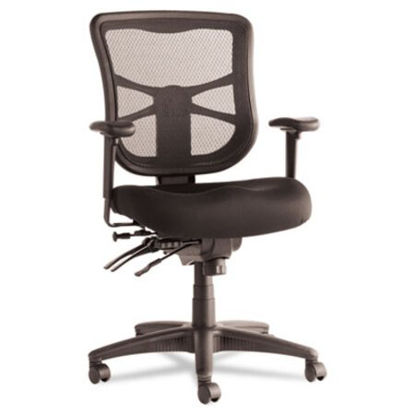 Picture of Alera Elusion Series Mesh Mid-Back Multifunction Chair, Supports Up to 275 lb, 17.7" to 21.4" Seat Height, BlackALE-EL42ME10B