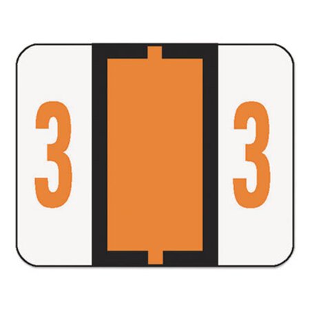 Picture of Numerical End Tab File Folder Labels, 3, 1 x 1.25, White, 500/RollSMD-67373