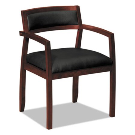 Picture of TopFlight Leather Guest Chair, 22.5" x 22" x 31", Black Seat, Mahogany Back/BaseBSX-VL852NSB11
