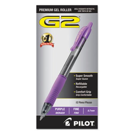 Picture of G2 Premium Gel Pen, Retractable, Fine 0.7 mm, Purple Ink, Smoke Barrel, DozenPIL-31029