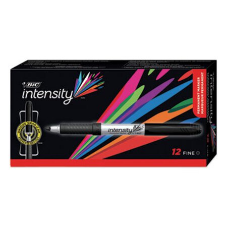 Picture of Intensity Fine Tip Permanent Marker, Fine Bullet Tip, Tuxedo Black, DozenBIC-GPM11BK