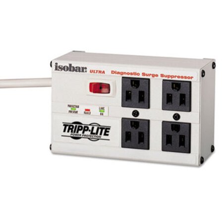Picture of Isobar Surge Protector, 4 Outlets, 6 ft Cord, 3330 Joules, Diagnostic LEDsTRP-ISOBAR4ULTRA