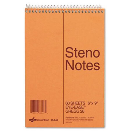 Picture of Standard Spiral Steno Book, Gregg Rule, 6 x 9, Eye-Ease Green, 60 SheetsRED-36646