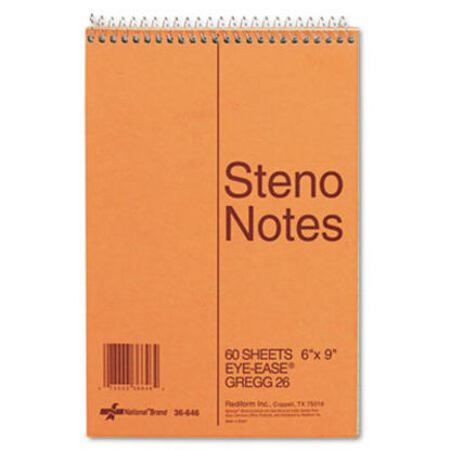 Picture of Standard Spiral Steno Book, Gregg Rule, 6 x 9, Eye-Ease Green, 60 SheetsRED-36646