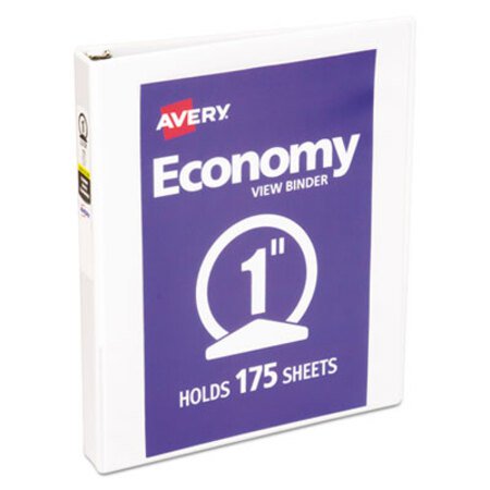 Picture of Economy View Binder with Round Rings , 3 Rings, 1" Capacity, 11 x 8.5, White, (5711)AVE-05711