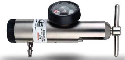Picture of B & F Medical Oxygen Regulator Click Style with Gauge 0 - 15 LPM Barb Outlet CGA-87021017