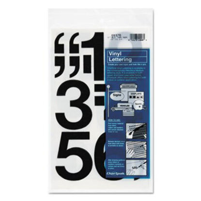 Picture of Press-On Vinyl Numbers, Self Adhesive, Black, 3"h, 10/PackCHA-01170