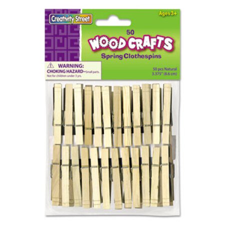 Picture of Wood Spring Clothespins, 3.38 Length, 50 Clothespins/PackCKC-365801