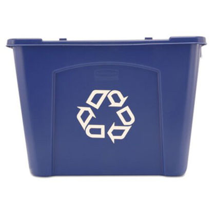 Picture of Stacking Recycle Bin, Rectangular, Polyethylene, 14 gal, BlueRCP-571473BE