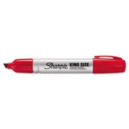 Picture of King Size Permanent Marker, Broad Chisel Tip, Red, DozenSAN-15002