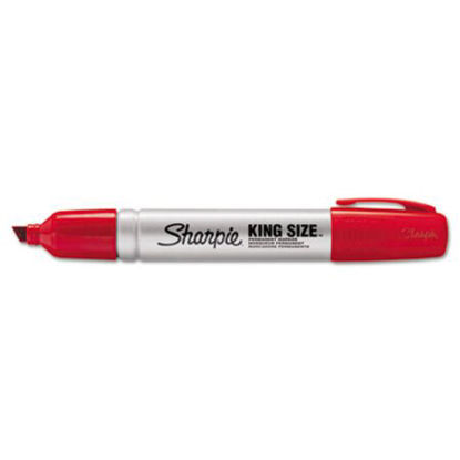 Picture of King Size Permanent Marker, Broad Chisel Tip, Red, DozenSAN-15002
