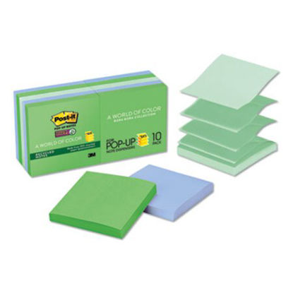 Picture of Pop-up Recycled Notes in Bora Bora Colors, 3 x 3, 90-Sheet, 10/PackMMM-R33010SST