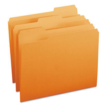 Picture of Colored File Folders, 1/3-Cut Tabs, Letter Size, Orange, 100/BoxSMD-12543