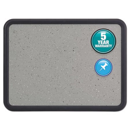Picture of Contour Granite Gray Tack Board, 48 x 36, Black FrameQRT-699375