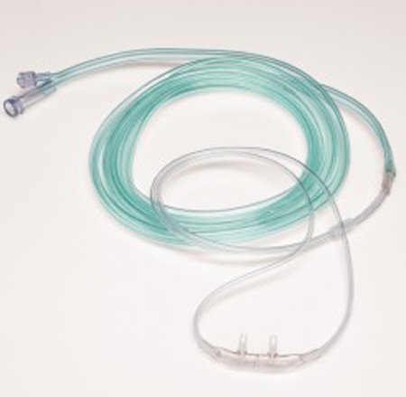 Picture of ETCO2 Nasal Sampling Cannula with O2 Delivery One Nare O2 / One Nare Sampled Salter-Style® Adult Curved Prong / NonFlared Tip4707F-14-14-25