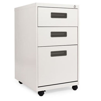 Picture of Three-Drawer Metal Pedestal File, 14.96w x 19.29d x 27.75h, Light GrayALE-PABBFLG