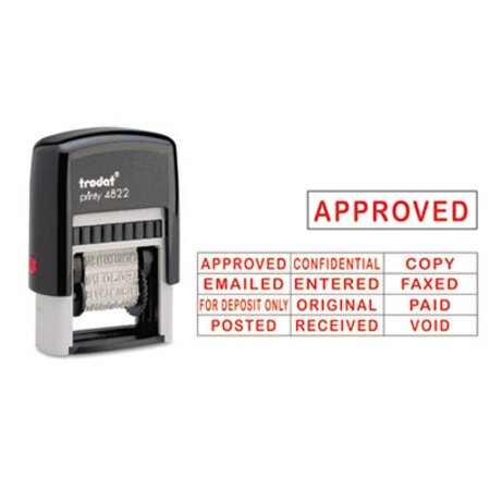 Picture of Self-Inking Stamp, 12 Messages, Self-Inking, 1.25" x 0.38", RedUSS-E4822