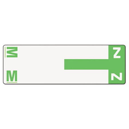 Picture of AlphaZ Color-Coded First Letter Combo Alpha Labels, M/Z, 1.16 x 3.63, Light Green/White, 5/Sheet, 20 Sheets/PackSMD-67164