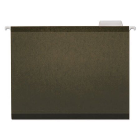 Picture of Deluxe Reinforced Recycled Hanging File Folders, Letter Size, 1/5-Cut Tab, Standard Green, 25/BoxUNV-24115