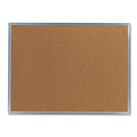 Picture of Bulletin Board, Natural Cork, 24 x 18, Satin-Finished Aluminum FrameUNV-43612