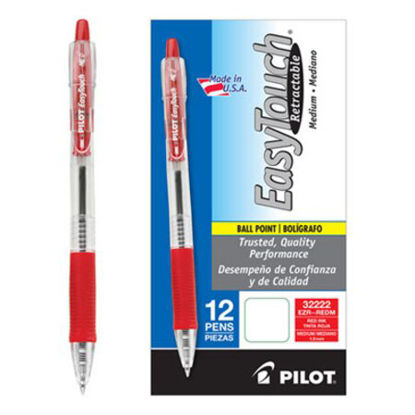 Picture of EasyTouch Ballpoint Pen, Retractable, Medium 1 mm, Red Ink, Clear Barrel, DozenPIL-32222