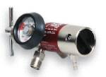 Picture of LSP Oxygen Regulator Continuous with Gauge and 2 Check Valves 0 - 25 LPM Barb Outlet CGA-870L270-220