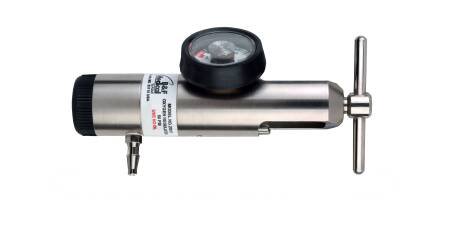 Picture of B & F Medical Oxygen Regulator Click Style with Gauge 0 - 25 LPM Barb Outlet CGA-87021030