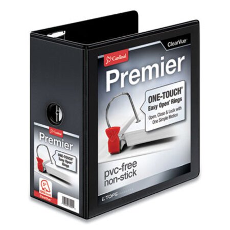Picture of Premier Easy Open ClearVue Locking Slant-D Ring Binder, 3 Rings, 5" Capacity, 11 x 8.5, BlackCRD-10351