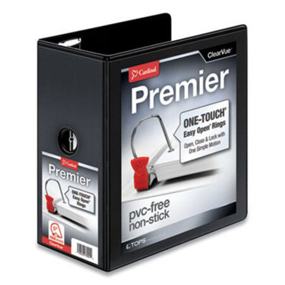 Picture of Premier Easy Open ClearVue Locking Slant-D Ring Binder, 3 Rings, 5" Capacity, 11 x 8.5, BlackCRD-10351