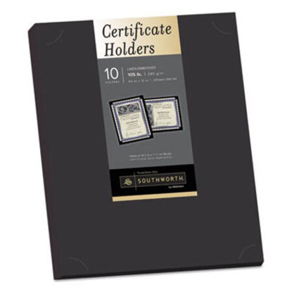 Picture of Certificate Holder, Black, 105lb Linen Stock, 12 x 9 1/2, 10/PackSOU-PF18