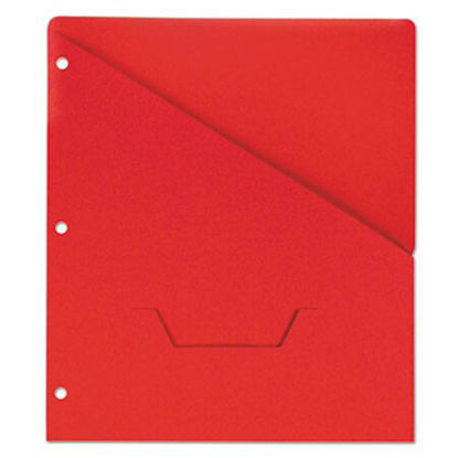 Picture of Slash-Cut Pockets for Three-Ring Binders, Jacket, Letter, 11 Pt., Red, 10/PackUNV-61683