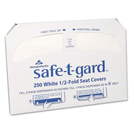 Picture of Safe-T-Gard Half-Fold Toilet Seat Covers, 14.5 x 17, White, 250/Pack, 20 Packs/CartonGPC-47046