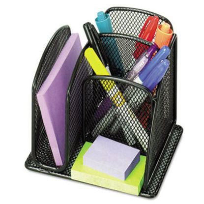 Picture of Onyx Mini Organizer with Three Compartments, Black, 6 x 5 1/4 x 5 1/4SAF-3250BL