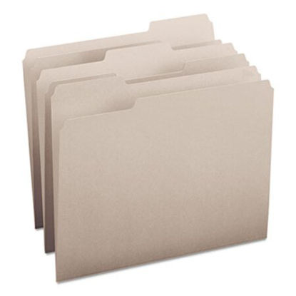 Picture of Colored File Folders, 1/3-Cut Tabs, Letter Size, Gray, 100/BoxSMD-12343