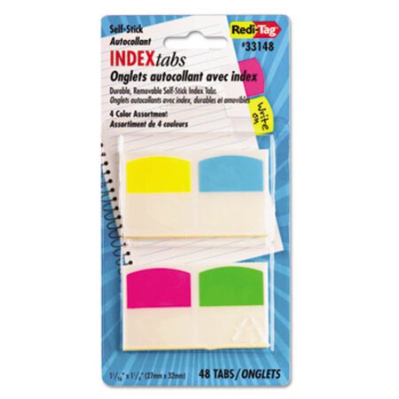 Picture of Write-On Index Tabs, 1/5-Cut Tabs, Assorted Colors, 1.06" Wide, 48/PackRTG-33148