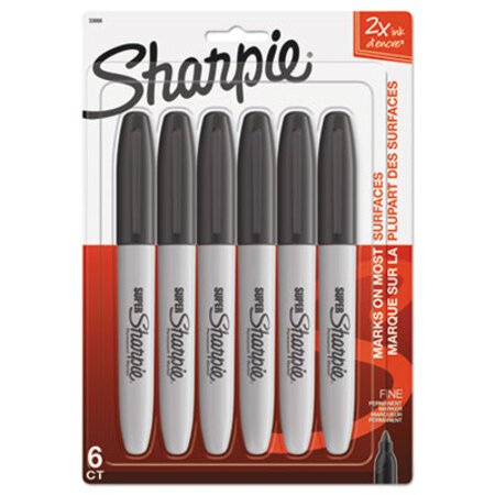 Picture of Super Permanent Marker, Fine Bullet Tip, Black, 6/PackSAN-33666PP