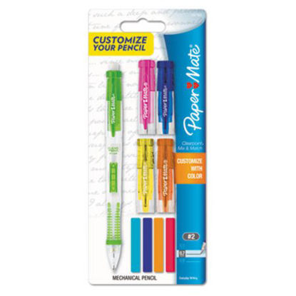 Picture of Clearpoint Mix and Match Mechanical Pencil, 0.7 mm, HB (#2.5), Black Lead, Clear Barrels, Green Accents/Assorted TopsPAP-1887960